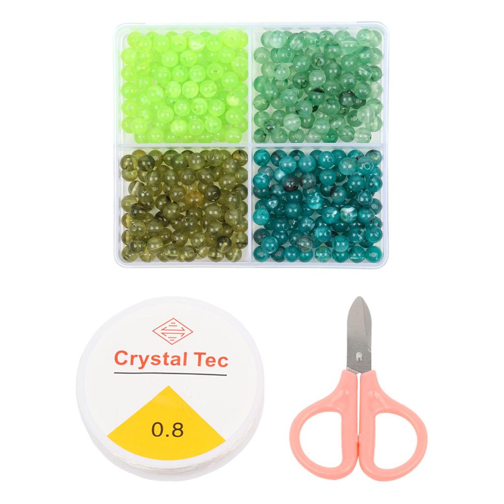 4 Grid Box Mixed Color 6mm 440pcs Acrylic Bead Jewelry Making Kit, Handmade DIY Bracelet Necklace Gift Making