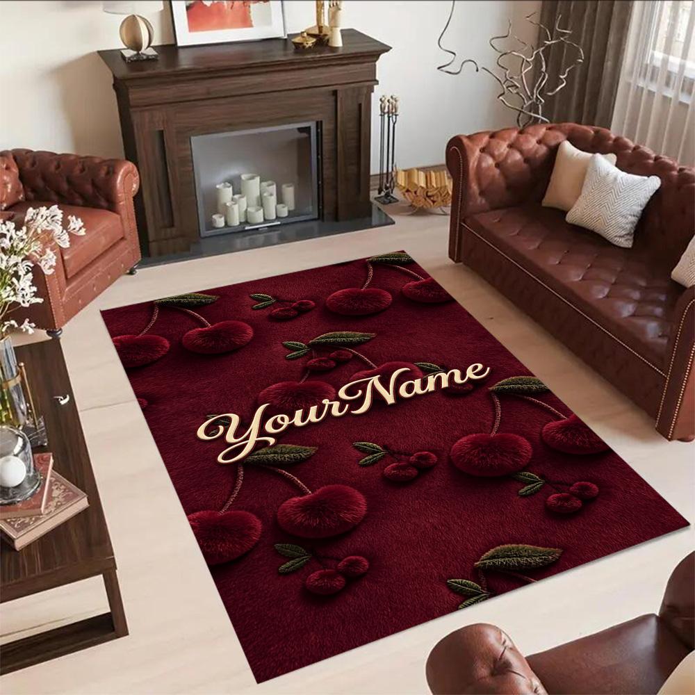 Rose Personalized Text Area Rug Perfect for Decorate Room Outdoor Playrooms Hallway Anti-slip Rug Office Home Decor Birthday/Christmas Gift