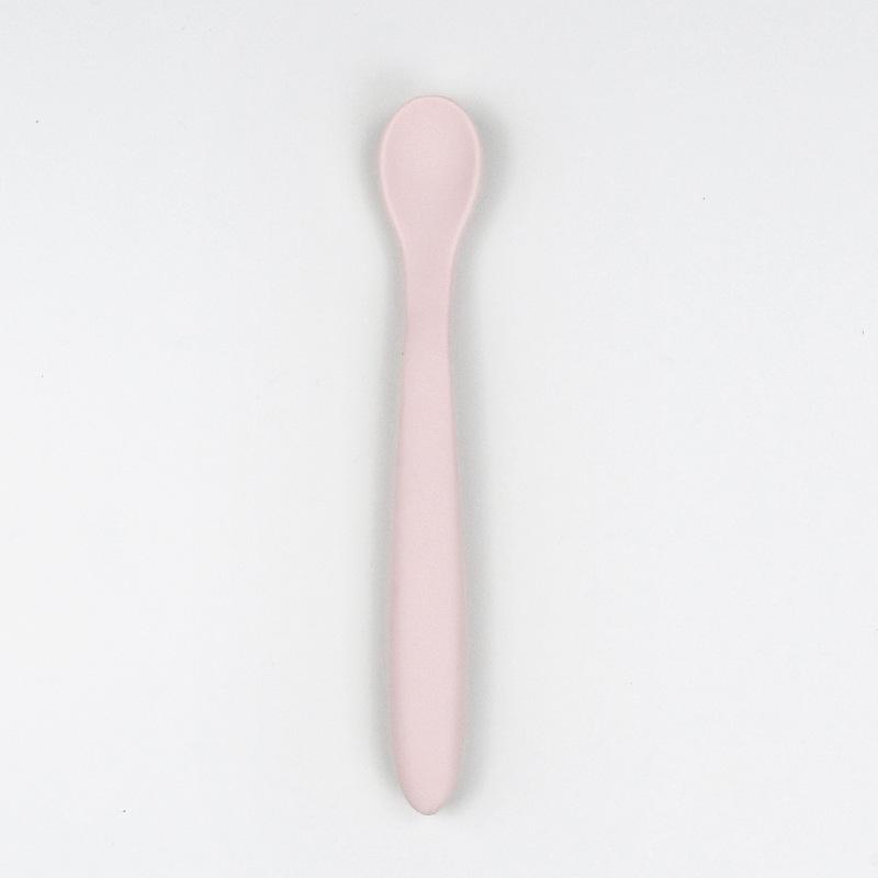 Bambino Morbido Silicone Morbido Cucchiaio Gadget Svezzamento Bebe Articoli per Bambini Cibo per Bambini Cucchiaino Piccolo Stoviglie per Bambini Set Cucchiaio Forchetta da Allenamento L