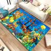 3D Meeresboden Unterwasserwelt Teppich Wohnzimmer Dekoration Schmutzabweisend Schlafzimmer Sofa Couchtisch Bereichsteppiche Waschbare Fußmatte