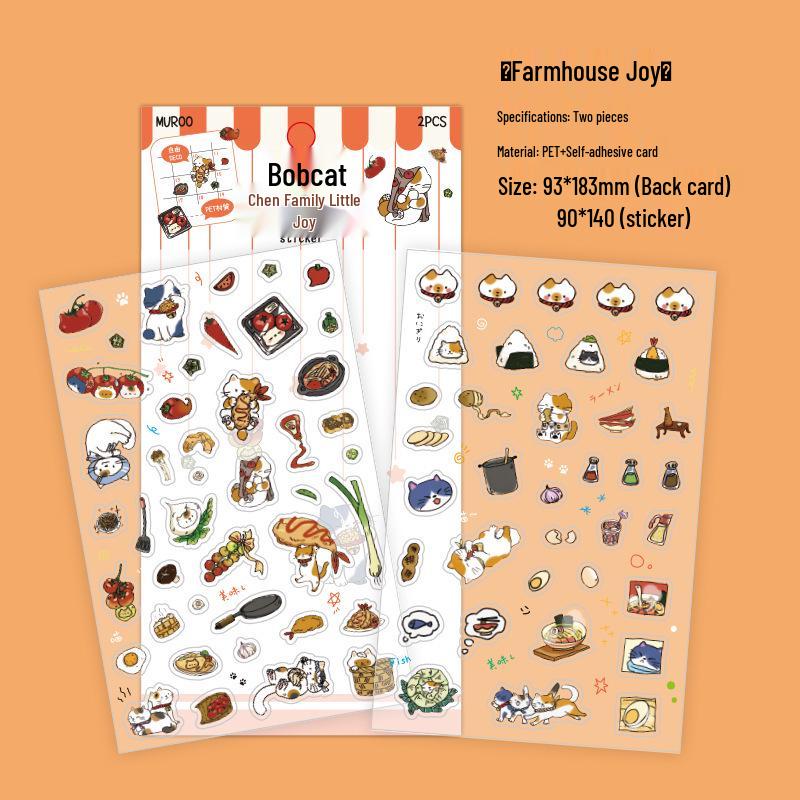 Mu Ran Mountain Cat Stickers: Adorable Cat Patterns for Journals, Water Bottles, Phone Cases, and DIY Collages