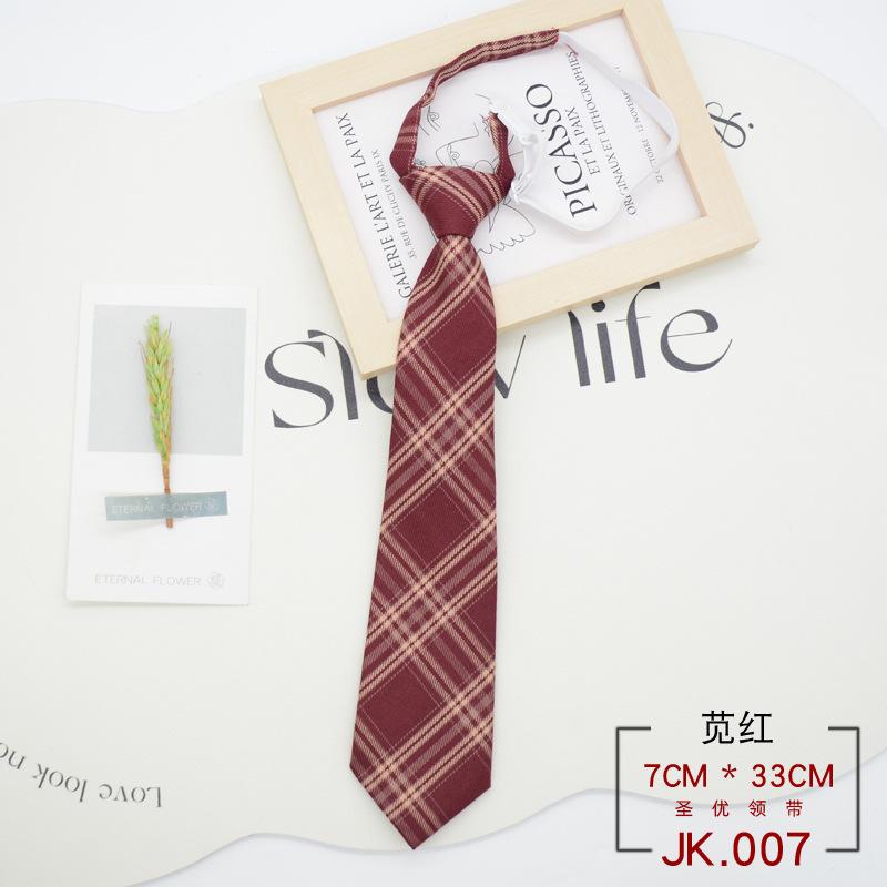 Tie Plaid Women Free Knotting Student College Style Japanese Short Uniform School Uniform Accessories Lazy