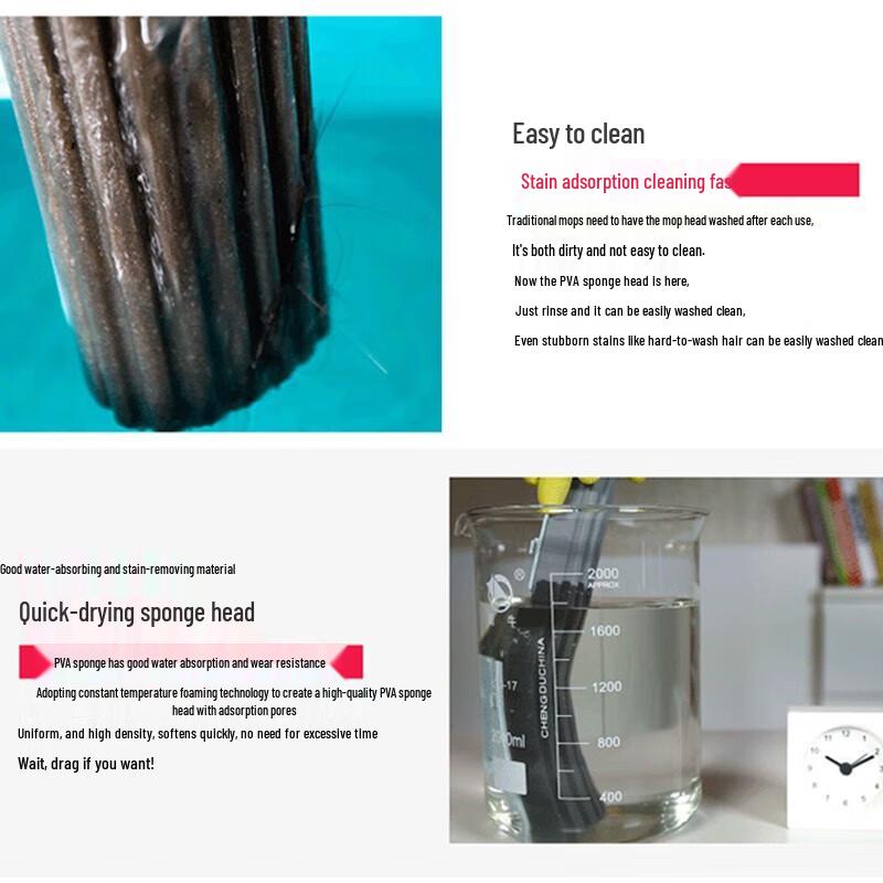 MIAOJIE Reinforced PVA Mop with Spare Head