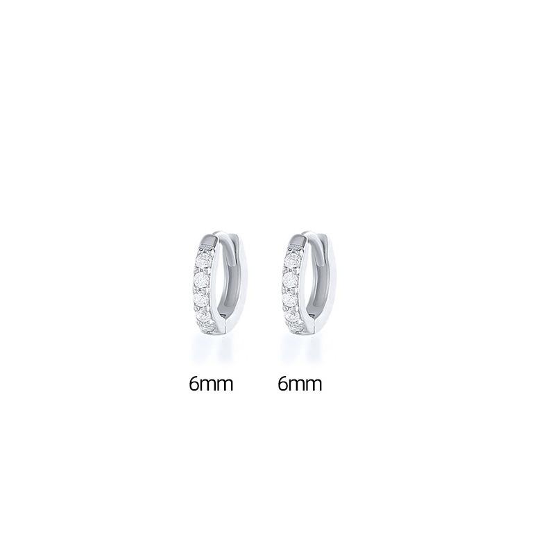 Ear Buckle, Simple Row Diamond Zircon Earrings For Women, Small Fresh Round Small Earbone Studs