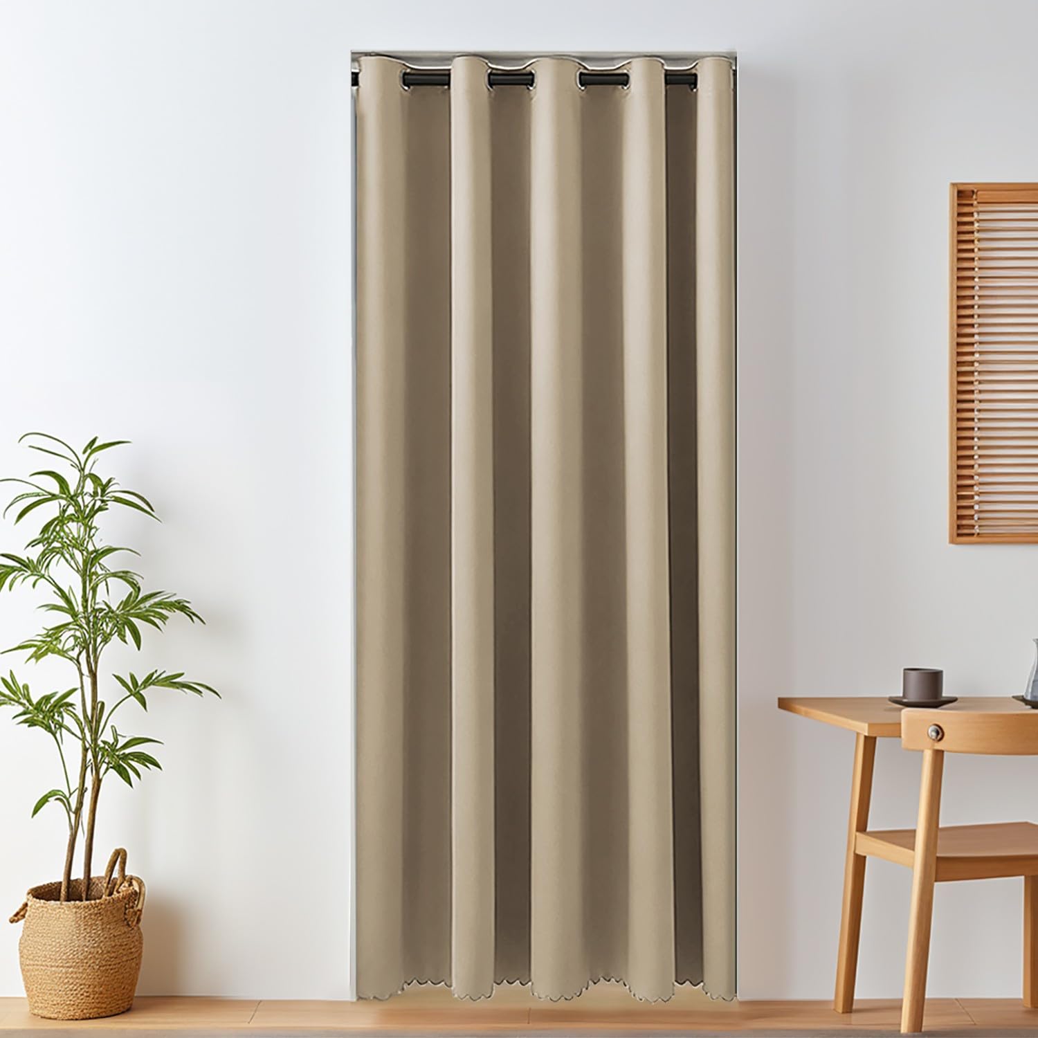 

NEKOHASHI Partition Curtain, Heat Insulating, Cold Protection, Blackout Curtain, 200cm Length, 120cm Width, Stylish Noren Curtain, Grommet Type, Priva