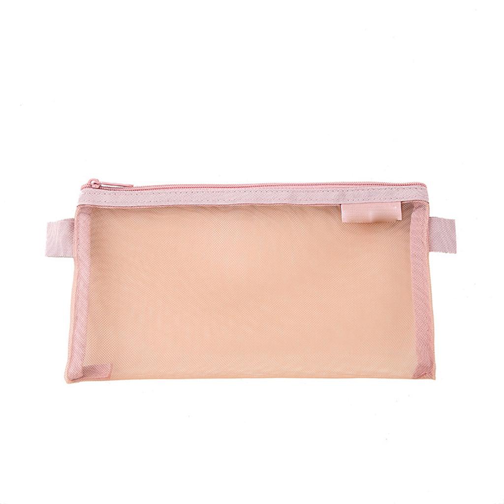 Transparent Mesh Storage Bag Cosmetic Makeup Organizer Travel Toiletry Bag 20.5*12cm 20*6cm Lipstick Storage Pouch Pencil Case