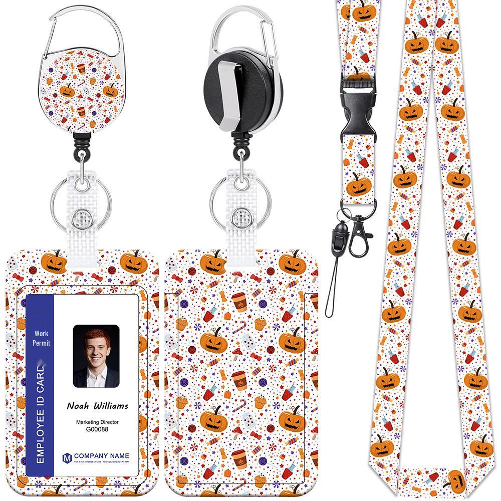 Halloween Retractable UV-Printed Lanyard ID & Badge Holder