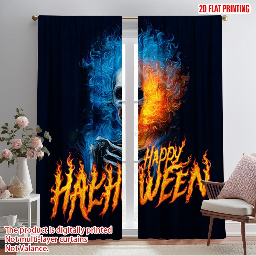 

2pcs,2D plane printing Minimalist Curtains halloween ghost (14) Polyester Fabric (without rod) Home Decor Ldeal for Living Room 52.50×116.00 CM 2pcs