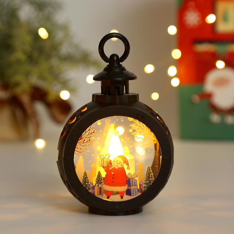 Santa Claus LED Light Christmas Retro Candle Wind Lamp for New Year Christmas Gift Snowman Home Decoration