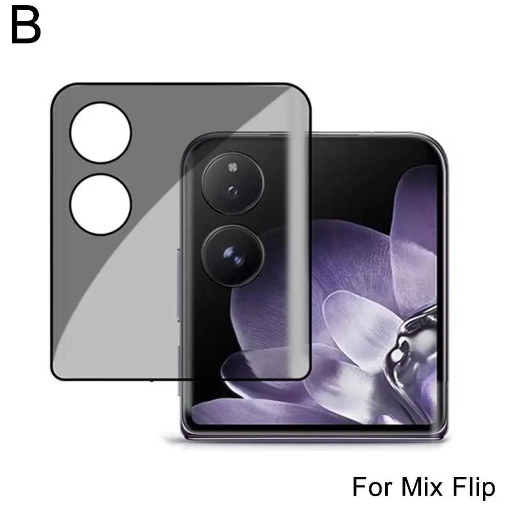 For Mi MIX FLIP 3D Curved Hot Bending Tempered Outer Protector Peeping Mobile Film Accessories Phone Screen Screen Anti-pee J6Y9