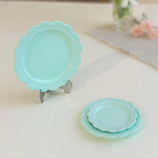 3 Pcs 1/6 1/12 Scale Miniature Dish Plates Alloy Dollhouse Kitchen Accessories Vintage Tiny Tableware for DIY Crafts Pretend Play