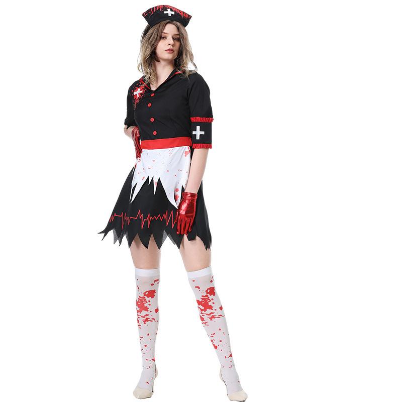 European & American Halloween Vampire Nurse Zombie Cosplay Dress