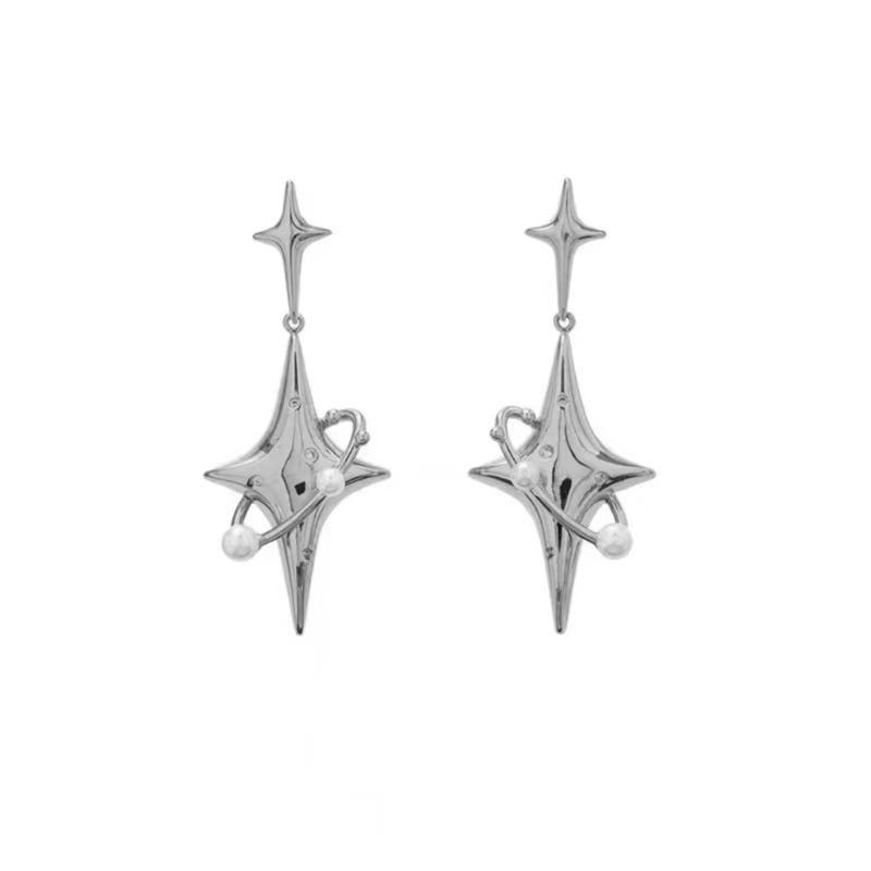 Star Dangle Drop Earring Pearl Crystal Stars Studs Earring Fashion Statement Jewelry Birthday Gift for Women Girls 1