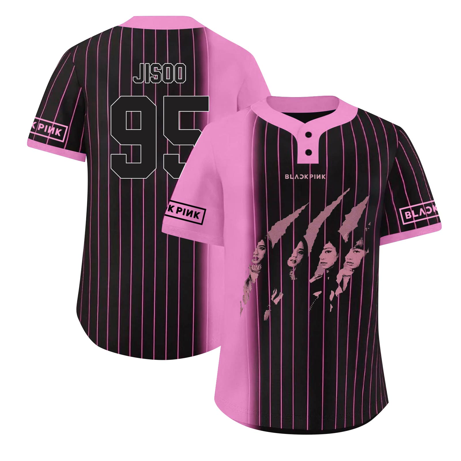 

Жіноча вільна бейсбольна куртка на ґудзиках з принтом, з короткими рукавами L