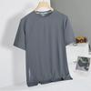 High Elastic Ice Silk Quick-Dry Short-Sleeve Men's Running Shirt: Breathable, Moisture Wicking, Lightweight Summer Activewear.