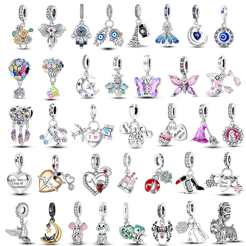 Popular Hot Charm Bead Components Compatible With Pendant Bead Component Copper Metal Authentic Original Bracelets Luminous Firefly Blue Turtle