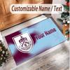 Personalized Crystal Velvet Carpet Burnley Football Pattern Non Slip Floor Rug