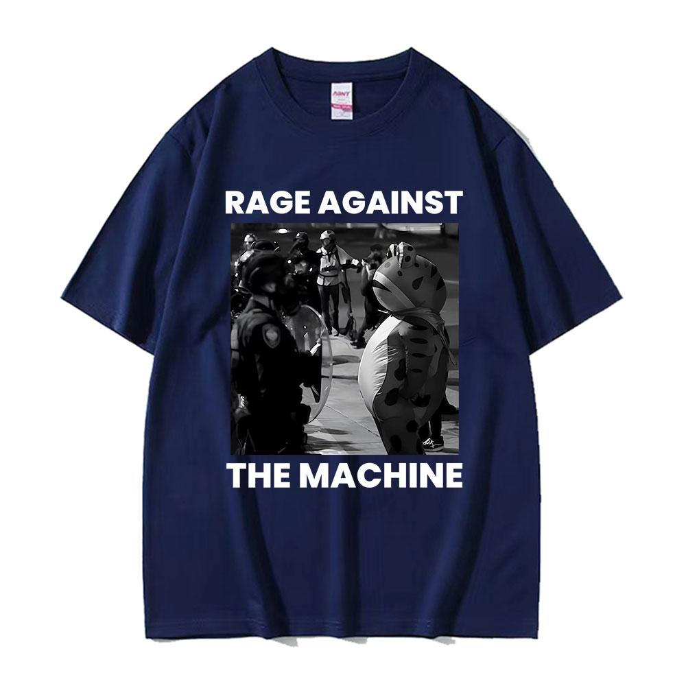 Funny Rage Against The Machine Protest Frog Meme T Shirts Men Women Clothing 100 Cotton Summer High Quality Tshirts Streetwear