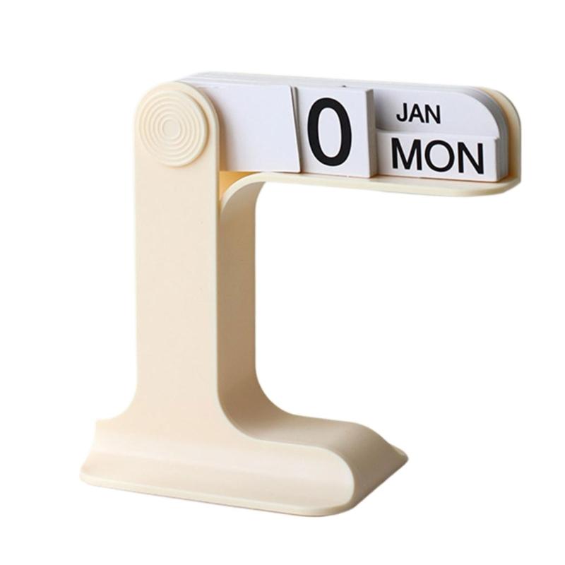 Desk Calendar with Dates Week Month Displays Flipping Permanent Calendar Office Desk Calendar for Planning Scheduling