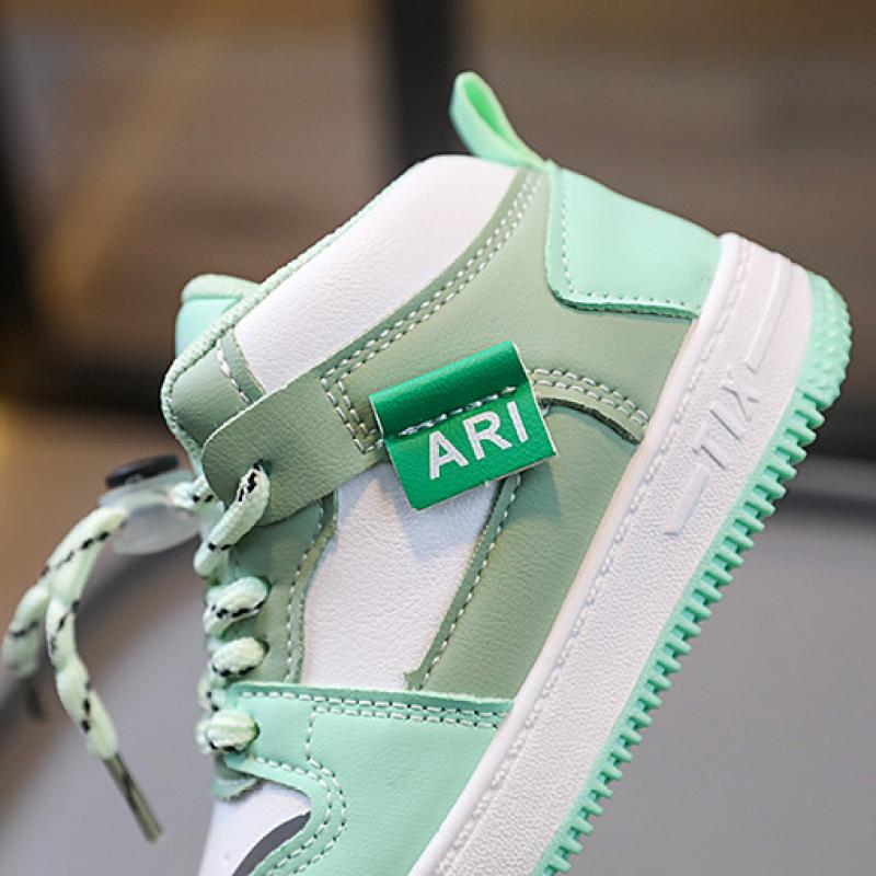 Children's Sneakers, New Girls' Solid Soles, High-top Shoes, Kids Velcro Casual Shoes, Boys' Basketball Shoes