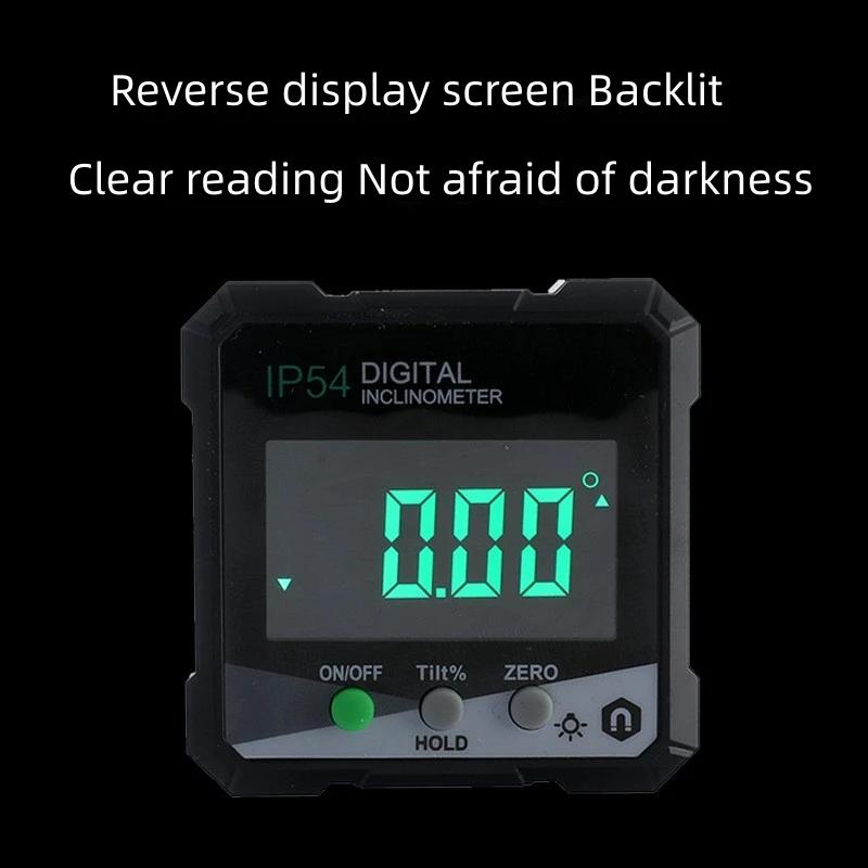 Inclinometer 4 * 90 Degree IP54 LCD Screen Four Sided Magnetic Digital Display LCD Inclinometer Angle Box Protractor