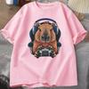 Unisex Gamer Capybara Shirt Capybara Tank Top Graphic Cute Rodent Tshirt Funny Animal Gaming with Controller Unique Tops