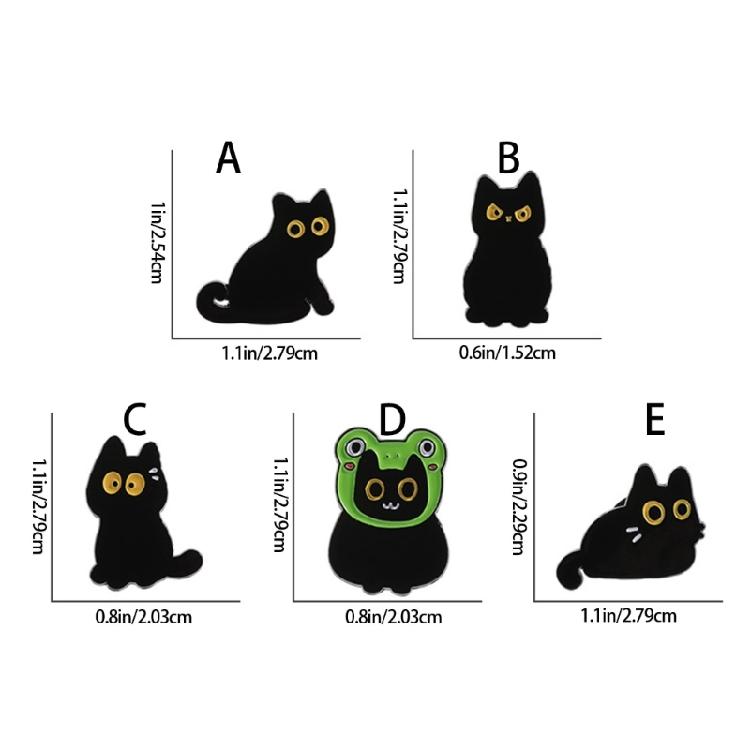 Stylish Black Cats Metal Pin Jewelry Clothes Accessories Gift For Friend Family Versatile Decoration For Clothing Hat