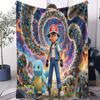Cartoon Pikachu Theme Monster Printed Flannel Blanket For OfficeCamp Travel Multifunctional Universal Blanket Fan Gift