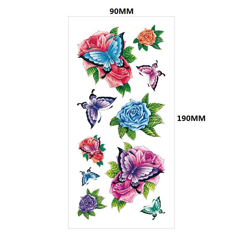 Water Transfer Phoenix Flower Colored Rose Waterproof Tattoo Sticker Set Simulation Tattoo Sticker