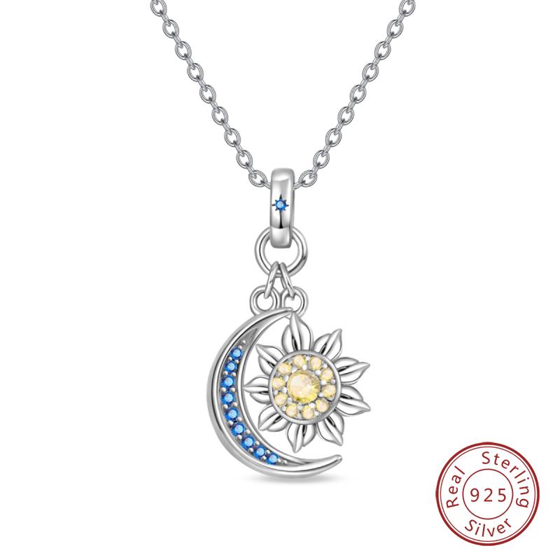 Necklace 925 Silver Cross Moonlight Guardian Dreamcatcher Necklace For Women Fashion Birthday Anniversary Jewelry Gifts