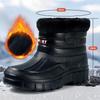 Men's Winter Velvet-Lined Non-Slip Waterproof High-Top Rain Boots for Outdoor and Work