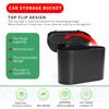 Universal Car Hanging Trash Can Mini Car Flip Cover Debris Organizer Storage Box ABS Square Push Car Interior Accessories