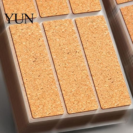 Home Storage Identification Tags Self-Adhesive Cork Labels, Waterproof Stickers with Retro Wood Texture, Oil Proof Classification Marks Removable