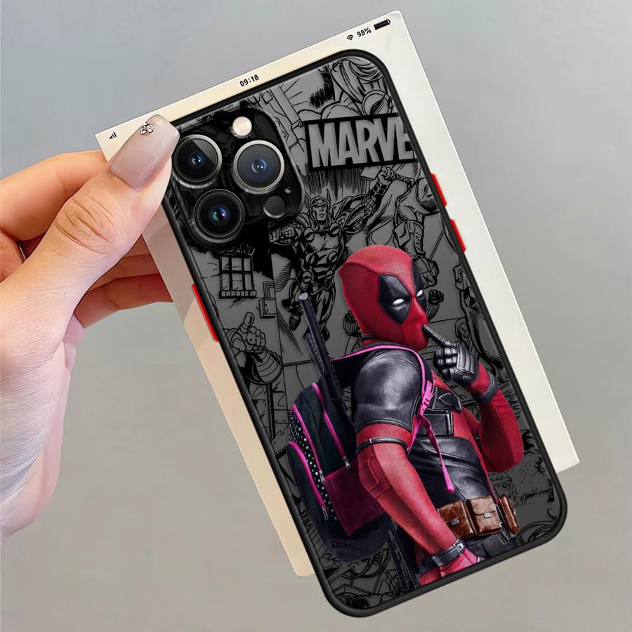 Phone Case for iPhone SE 11 Pro Max 16 Pro XR XS X 15 Pro Max 14 13 Pro 12 Mini 7 8 SE 6s 16e TPU Cover Marvel Deadpool