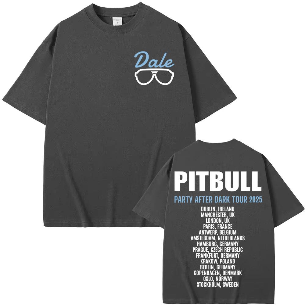 Pitbull Party After Dark EU 2025 Tour Graphic Concert T Shirt Men Women Harajuku Hip Hop Gothic Short Sleeve T-shirts Streetwear