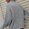 IHUASU Autumn and Winter Solid Colour Pullover Loose Women's High Neck Sweater