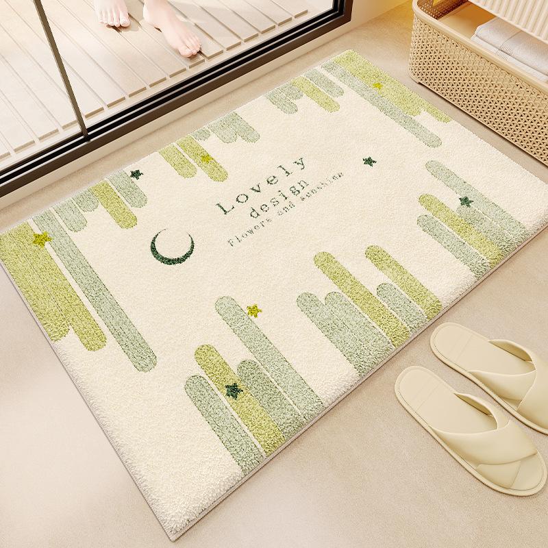 Absorbent Monster Bathroom Floor Mat Bathroom Floor Mat Imitation Cashmere Door Mat Non-slip Mat Household Bedroom Carpet Door Mat