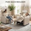 Recliner with Reclining Function, Extendable Footrest, Pocket Spring Core, up to 150 kg, Beige