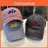 Retro Korean Style Cotton Baseball Cap With Embroidered Letters For Casual Wear