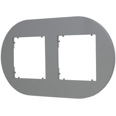 Double Frame for Karlik Mini Switches and Sockets, Round, Matt Gray, 27MRTO-2
