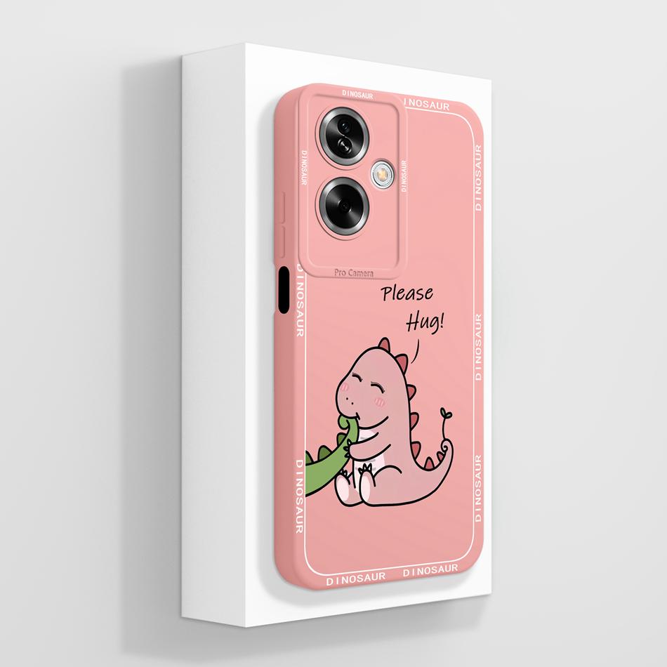 Cute Panda Covers For Oppo A79 5G Case For Oppo A2 5G Full Protection Funda For Oppo A 79 Housing Soft Liquid Silicone Back Capa
