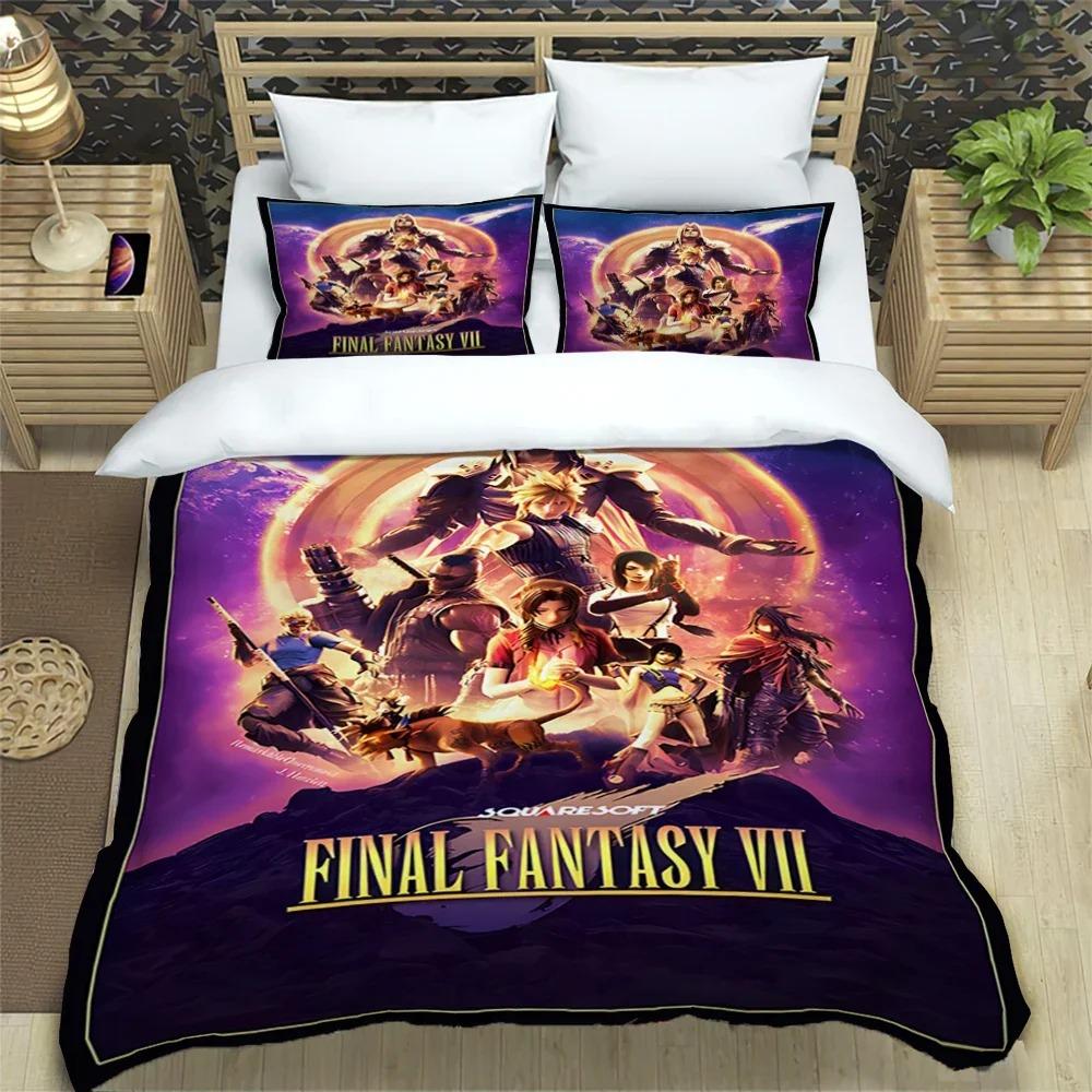 Final Fantasy Print Three Piece Bedding Set Fashion Article Children or Adults for Beds Quilt Cover Pillowcases Bedding Set Gift