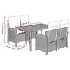 VidaXL Garden Dining Set with Cushions 5 Pcs, Table and Chairs with Adjustable Backrest, Outdoor Patio Furniture 3212233
