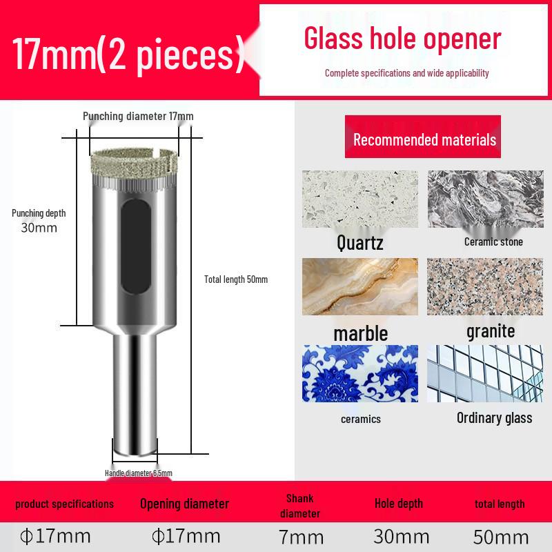 Emery Glass & Tile Drill Bit, 3-200mm Rotary Hole Saw for Marble