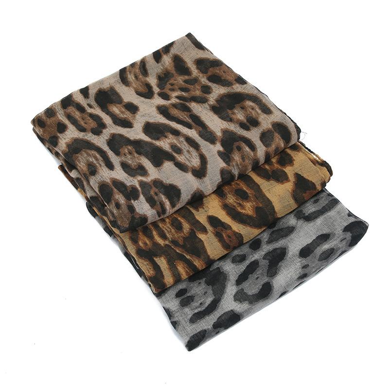 New Sunscreen Voile Thin Women Scarf Summer Girls Classic Leopard Print Scarves Soft Lady Foulard Viscose Female Wrap Shawls