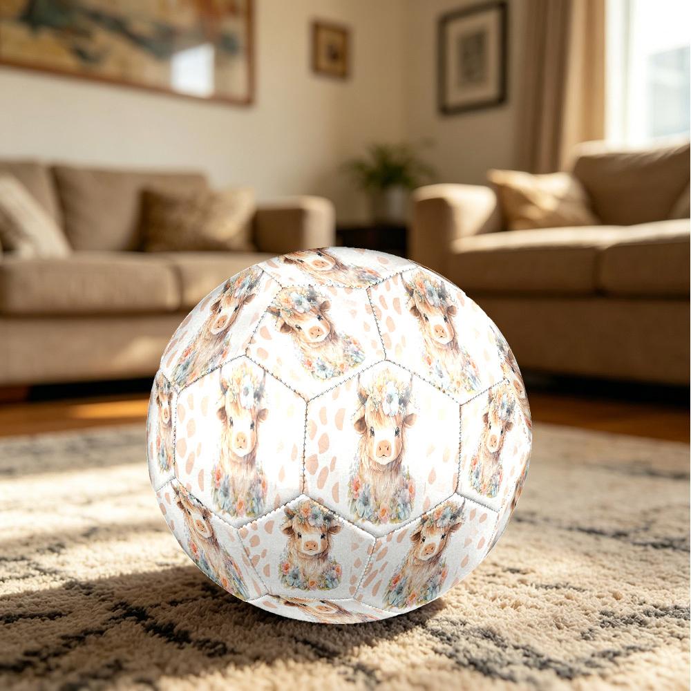 1pc Bohemian Cow Portrait Size 5 Soccer Ball Professional Match Training Football Indoor &Outdoor Sports Ball Lightweight Durable c6588