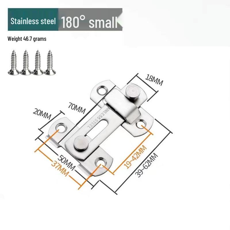 

Black Stainless Steel 90° Door Latch Bolt for Home or Pet Doors
