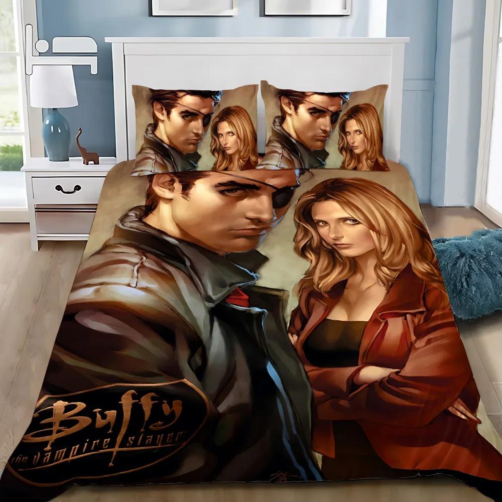 Buffy the Vampire Slayer Dekbedovertrek Kussensloop Beddengoed Set Volwassene Jongen Meisje Slaapkamer Decoratie Kinderen Enkel Dubbel Grote Maat