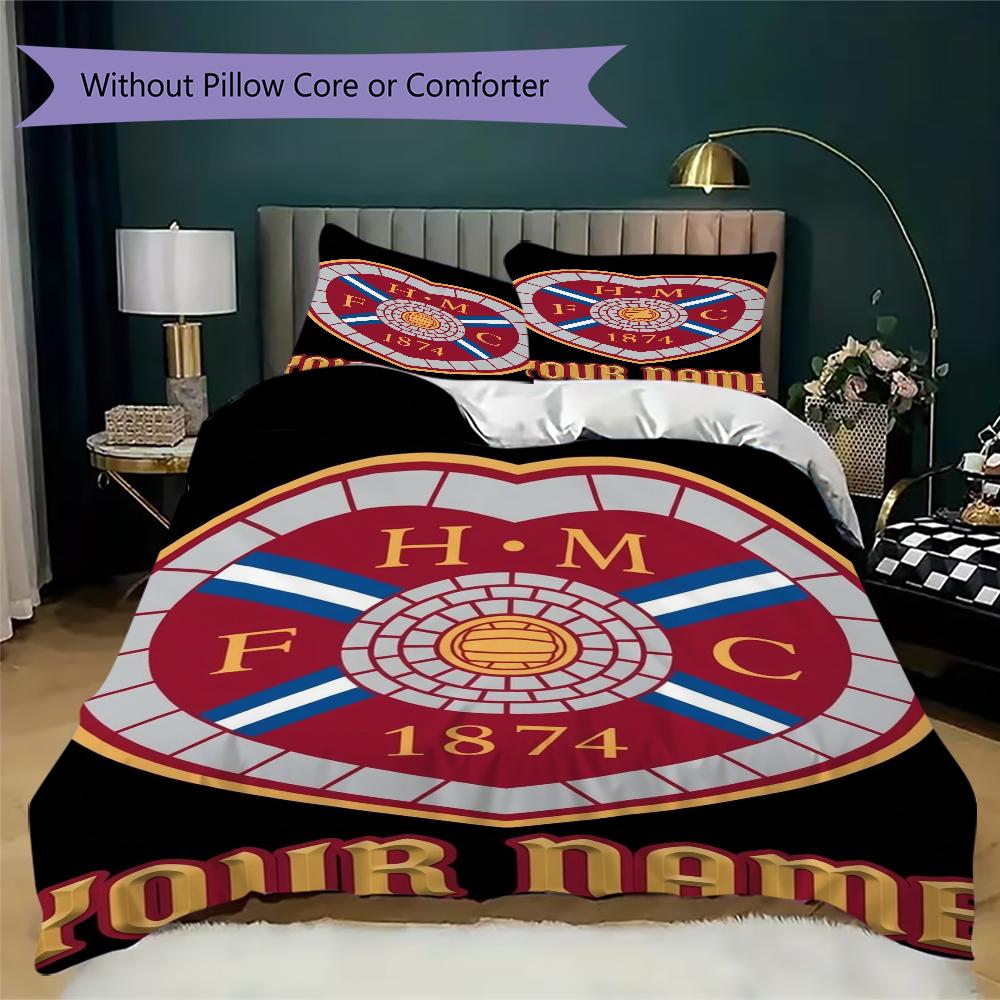 Custom Name Heart of Midlothian Pattern Bedding uilt Set uilt Cover Pillowcase Home Decoration Birthday Gift (1*duvet cover+2*pillowcase without core)