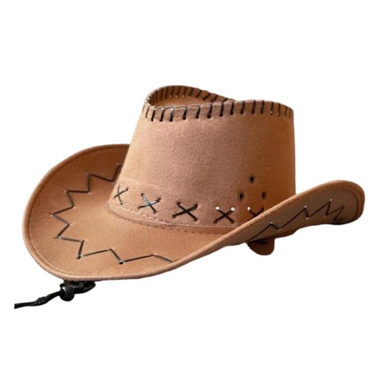 Sombrero de Vaquero Occidental, Sombrero de Gamuza Suave de Ala Ancha para Protección Solar, Sombrero para Acampar al Aire Libre para Hombres Mujeres, Sombrero de Pescador con Toldo Solar para Exteriores con Ajustable